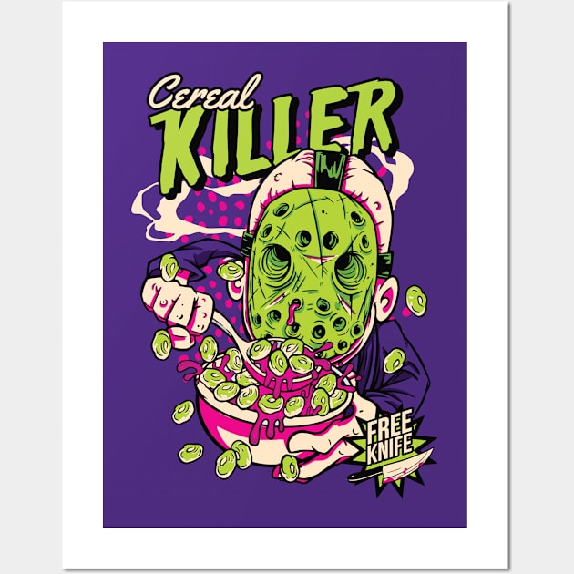 Comic Cereal Killer Cereal Box // Funny Horror Wall Art by SLAG_Creative